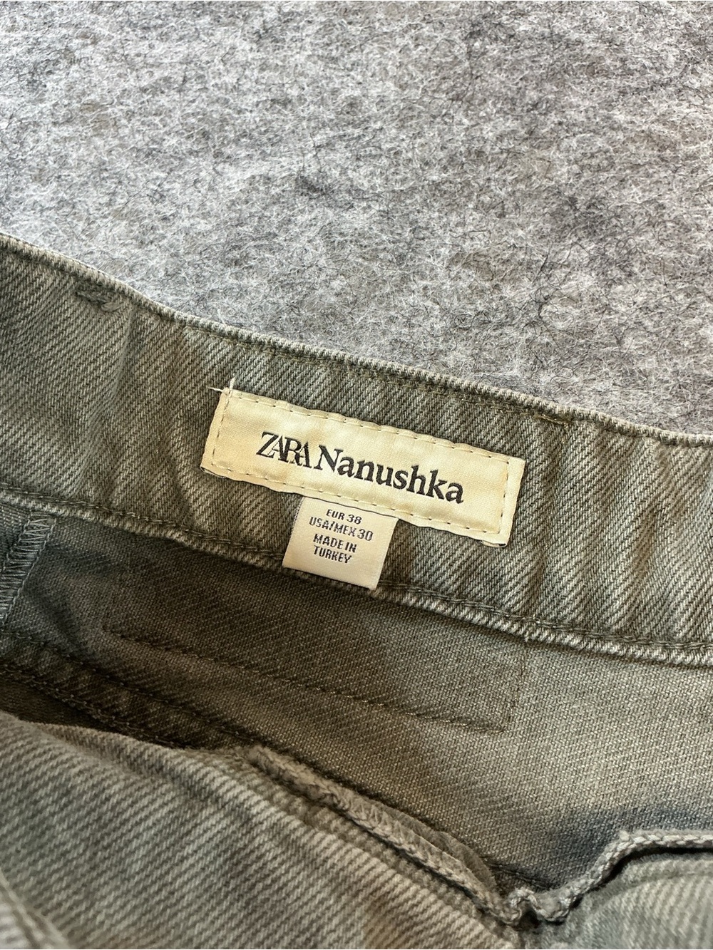 Zara Wide-Leg Utility Pants in Olive Green Size 30 - Picture 3 of 4